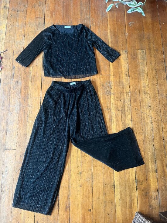 OAK + FORT Pants - Sparkly two piece set